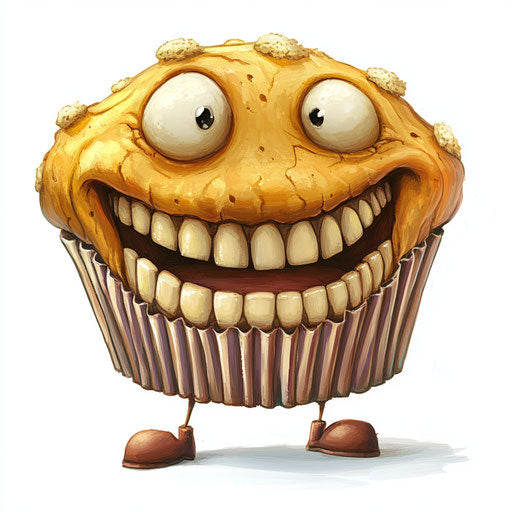 Witty Muffin Caricature Clipart Illustrations