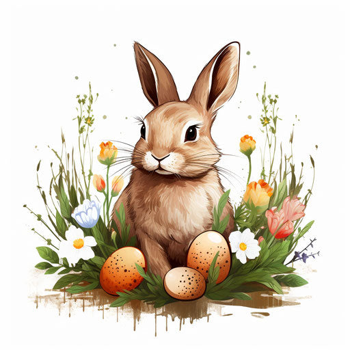 Easter in Minimalist style, on white background