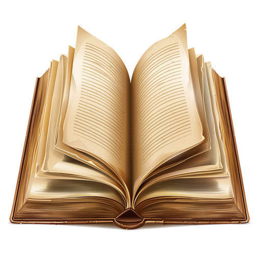 Realistic book reading clipart on white flat background