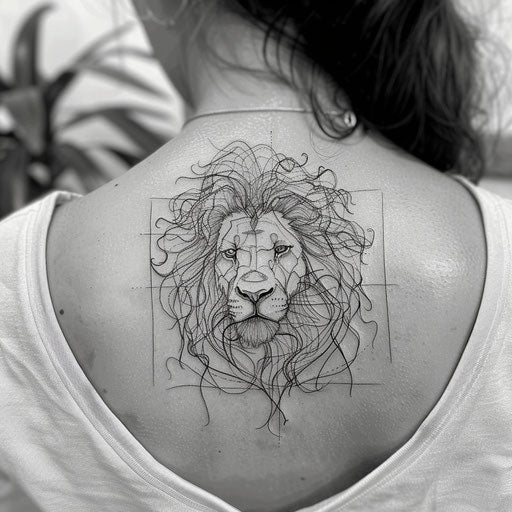 Lion outline tattoo, David Palumbo style