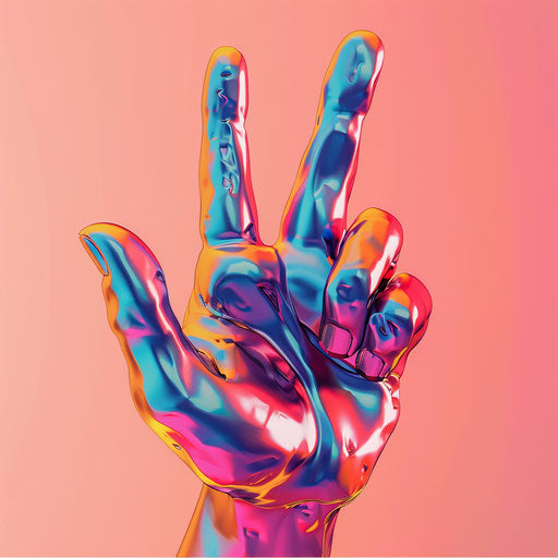 Peace clipart with flat random background in photo realistic style