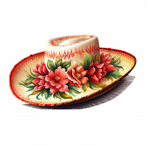 Sombrero clipart in the style of oil painting, on a white background