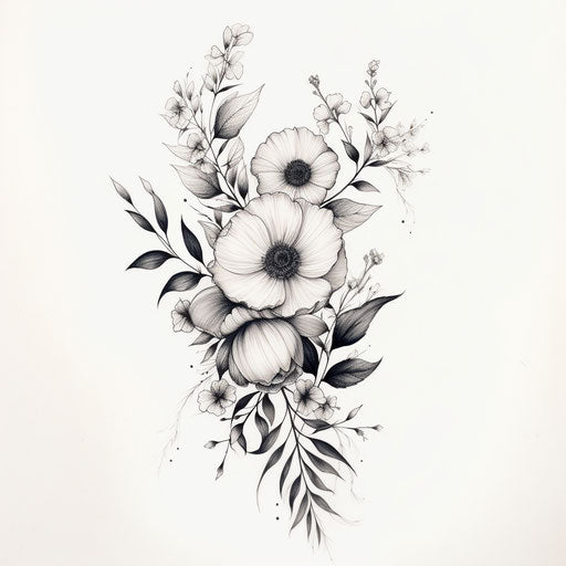 Black and white flower tattoo designs for inspiration