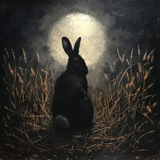 Rabbit under harvest moon