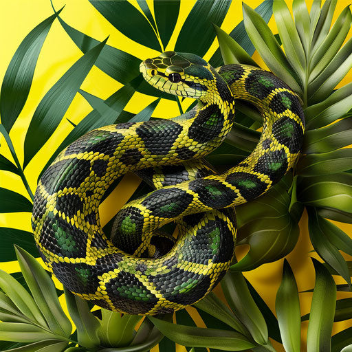 Photo realistic snake illustration on random flat background