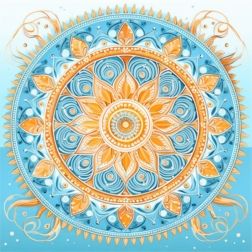 Large mandala ornament in delicate pointillism style