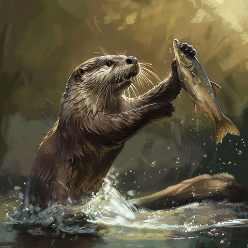 Otter catches fish with precision