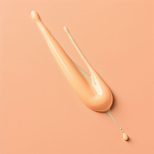 Realistic adhesive art on pastel peach background