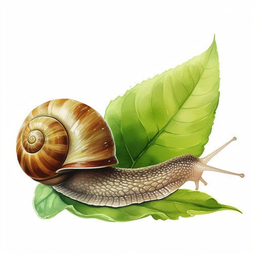 Snail clipart in the style of Oil painting, on a white background