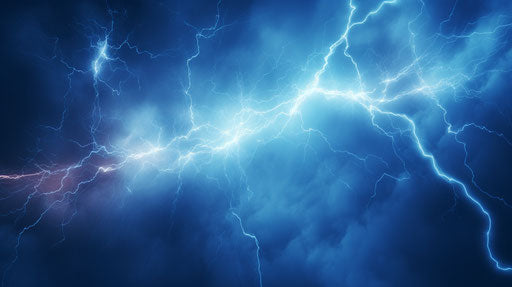 Blue lightning and electricity, detailed realistic background