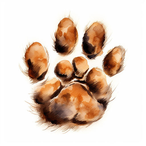 Cat paw clipart in the style of Oil painting, on a white background