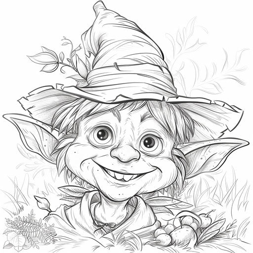 Mischievous elf with a playful smile and pointed hat
