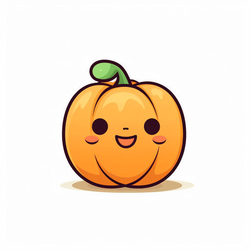 Cute pumpkin clipart in Minimalist style, on white background
