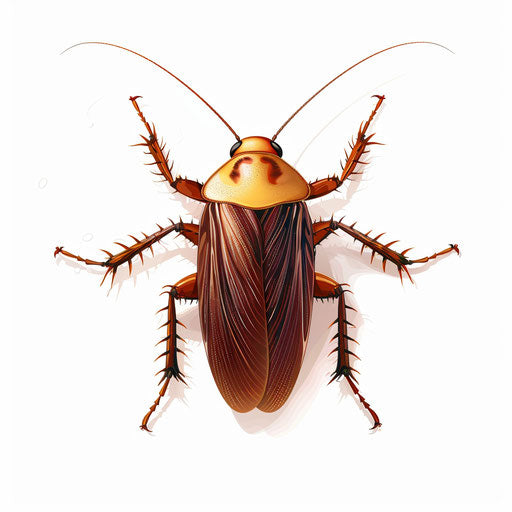 Realistic cockroach clipart with flat white background