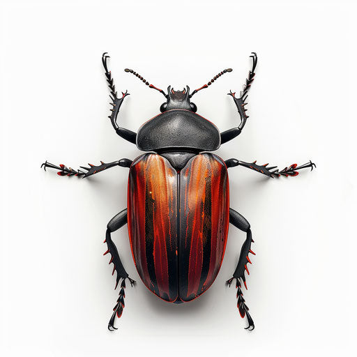 Photo-realistic insect clipart on flat white background, dynamic lighting and sharp detail