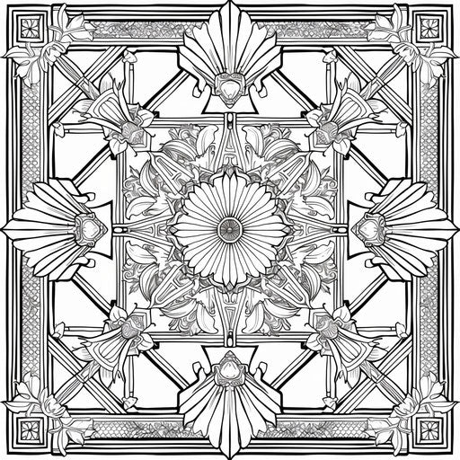 Detailed mandala with geometric and floral patterns