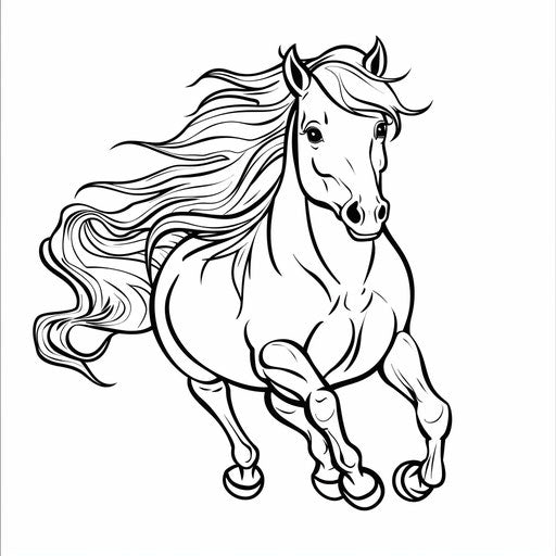 A running pony with flowing mane