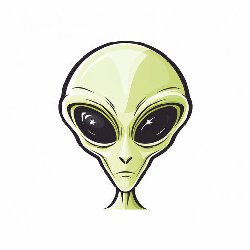 Alien clipart in Minimalist style, on white background