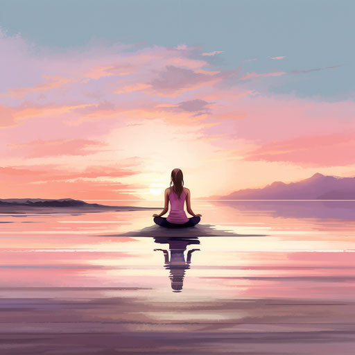 Yoga pose on a serene beach at sunrise