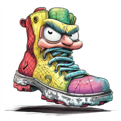 Customizable Shoes Caricature Clipart for Personalized Decor