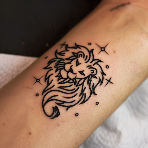 Bold and graphic Leo constellation tattoo