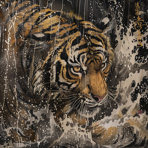 Tiger in monsoon, symbol of strength and resilience
