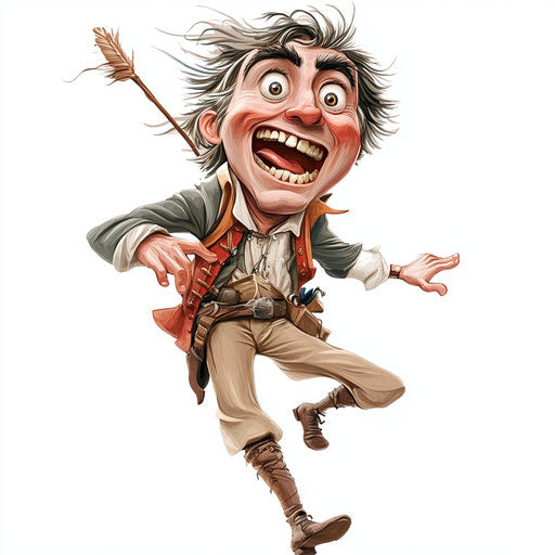 Humorous caricature of a Meriwether Lewis clipart