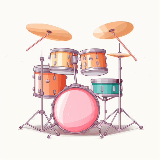 Drum illustration in the style of Pastel Colors Art
