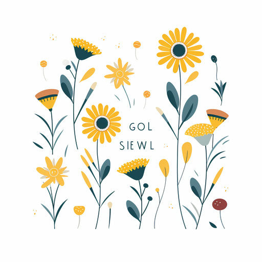 Get well soon clipart in Minimalist style, on white background