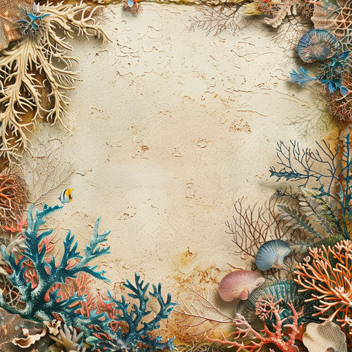 Underwater clipart in photo realistic quality on flat beige