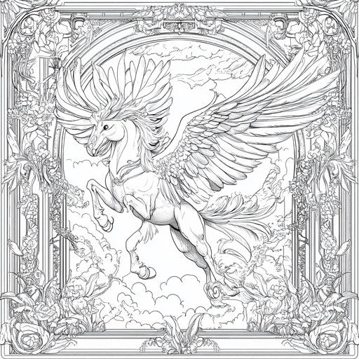 Inspiring phrase surrounded by intricate details, Detmold style, Coloring page