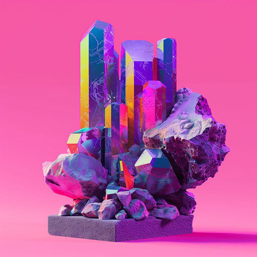 Clipart resources on bright magenta background realistically