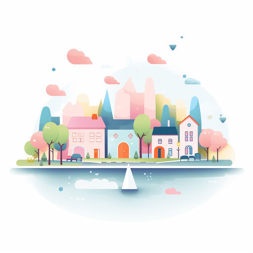 Location illustration in Pastel Colors Art style, on white background