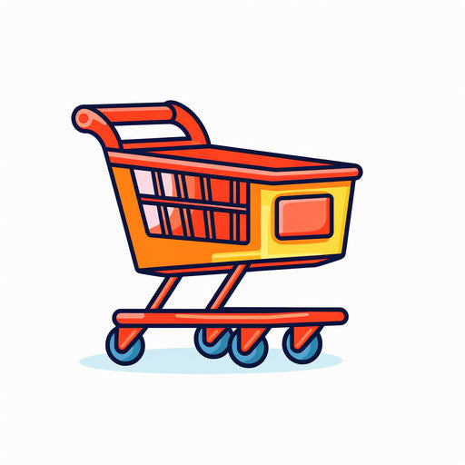 Minimalist cart icon on white background