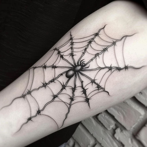 Barbed wire spider web