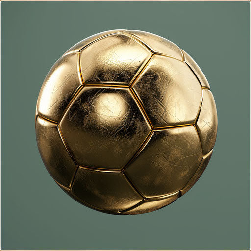 Soccer clipart with flat random background, metallic sheen, realistic textures