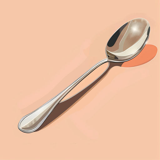 Realistic spoon illustration on pastel peach background