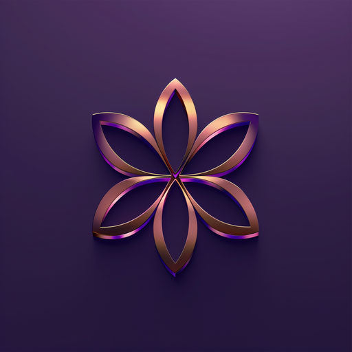 Luxury digital marketing logo with metallic finish on deep purple background