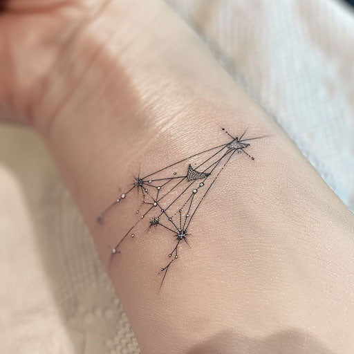 Futuristic Libra constellation tattoo design