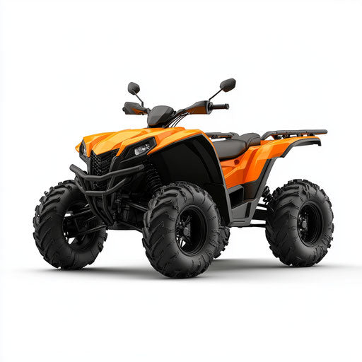 3D All-Terrain Vehicle on flat white background, isolated clipart