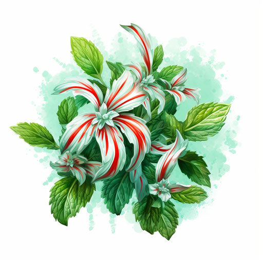 Peppermint clipart in Impressionistic Art style