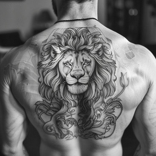 Lion tattoos for men with bold outlines