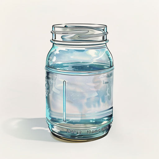 Realistic mason jar clip art on flat white background
