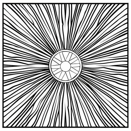 Simple sunburst design for easy coloring