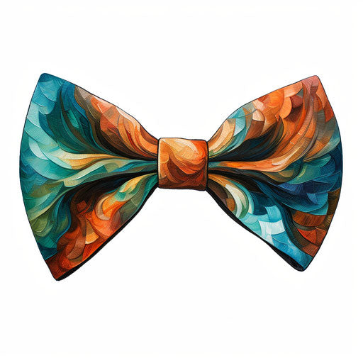 Bow tie clipart in the style of Oil painting, on a white background