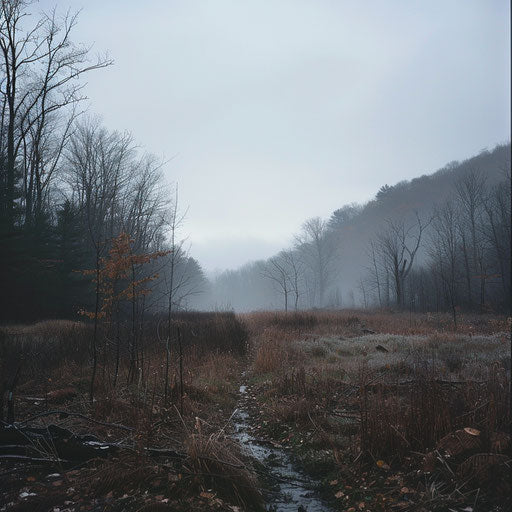 Misty morning in the Catskill Mountains
