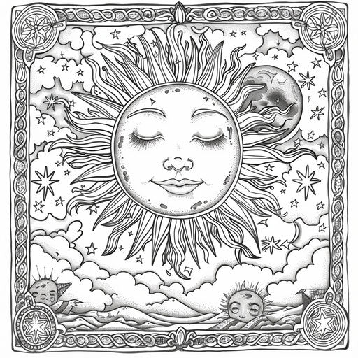 The sun and moon playing in the sky