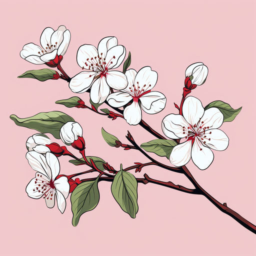Isolated apple blossom, flat vector design