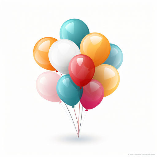 Balloon illustration in Minimalist style on white background