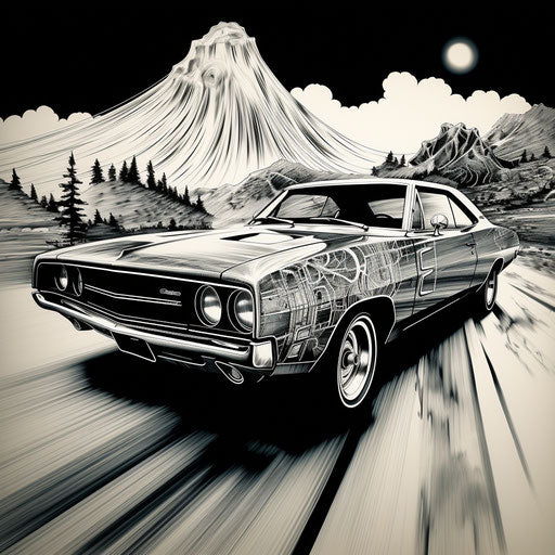 The 1970 Dodge Charger coloring page
